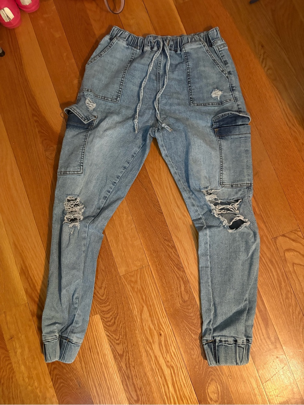 Almost Famous Light Blue Distressed Women's Denim Jeggings